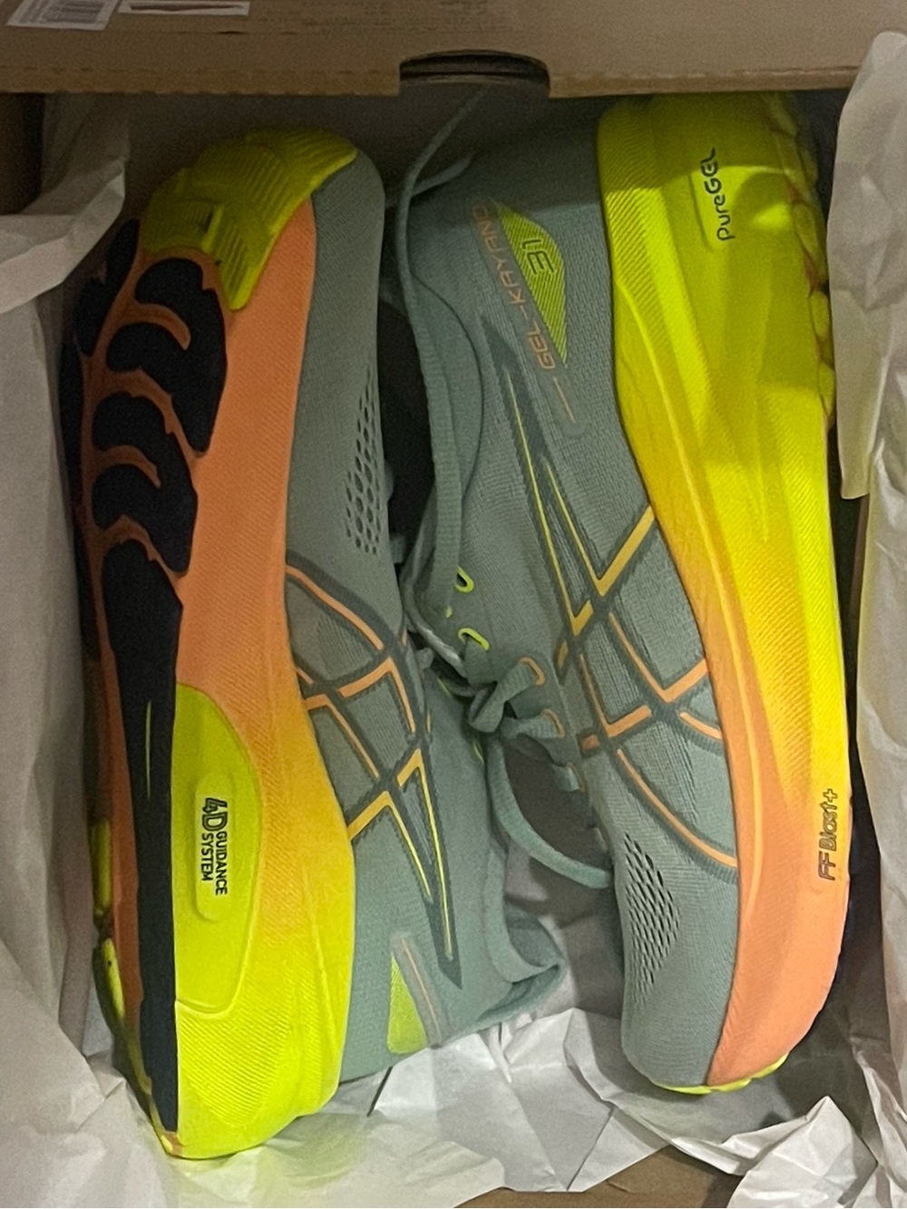 ASICS Gel-Kayano 31 Paris - Women’s 7.5 - Light Celadon/Safety Yellow - No Box
